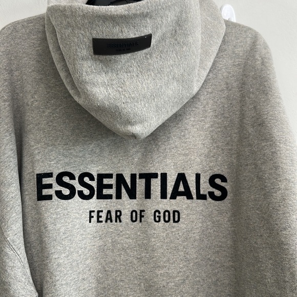Fear of God Essentials FOG Essentials Flocked Hoodie Dark Oatmeal - Picture 10 of 15